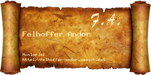 Felhoffer Andor névjegykártya