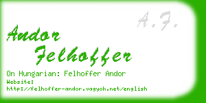 andor felhoffer business card